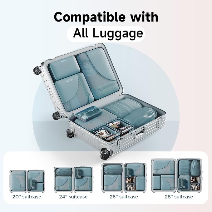 9 Set Packing Cubes for Travel, Gifts for Women Mom,Anti-Tearing Suitcase Organizer,OlarHike Vacation Essentials & Accessories for Cruise Ship - Image 9
