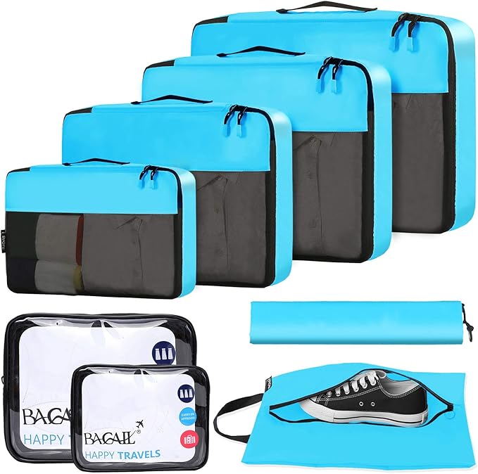 BAGAIL 8 Set/9 Set Packing Cubes Luggage Packing Organizer for Travel, Suitcase Packing Bags for Travel Accessories by BAGAIL