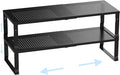 Cabinet Shelf,Expandable Adjustable Stackable Kitchen Organizer,for cabinets, Kitchens, countertops, bathrooms Shelf Organizer(2Packs/Black,Large) by Ipotivespaceorganization