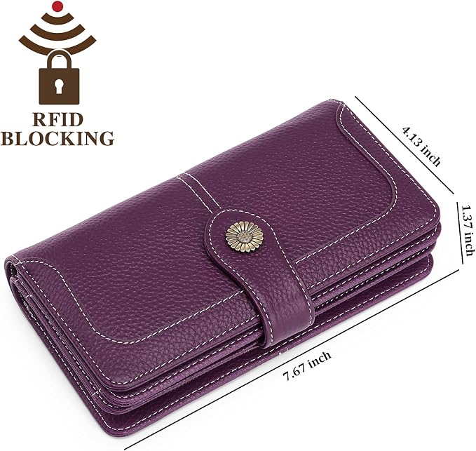 Wallets for Women Trifold Wristlet Wallets Large Capacity RFID Blocking Ladies Purse Credit Card Holder - Image 4