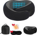 Neck Pillow for Traveling, New Upgraded Travel Neck Pillow, 100% Pure Memory Foam Travel Pillow for Flight Headrest Sleep,Portable Aircraft Accessory,Suitable for use on Plane/Car/Office(Black) by Unknown