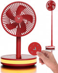 VENTY Portable Fan - Wireless Battery Operated Fan - 4 Speeds - LED Lighting - Carry Case & Remote Control - Cruise Travel - Outdoor Travel RV Power Bank With USB-C Port (Red with Case) by VentyFan