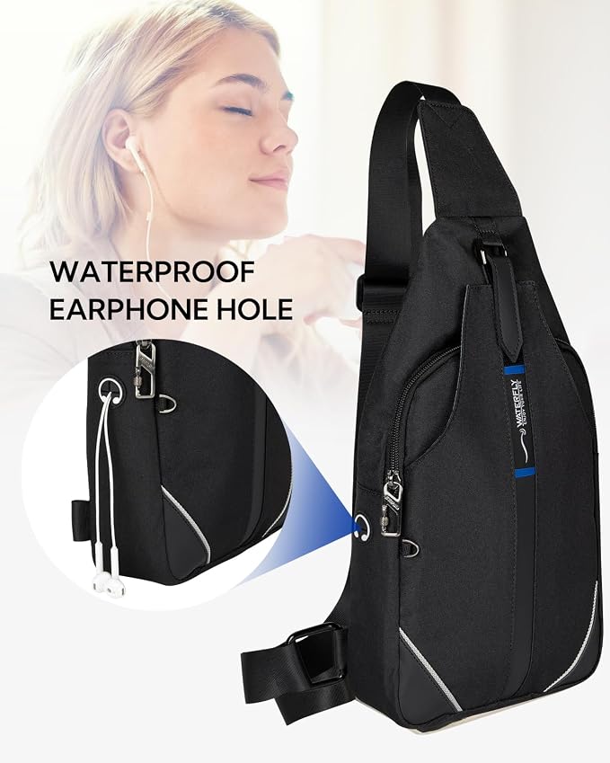 WATERFLY Medium Crossbody Sling Backpack Anti Theft Backpack for Traveling Chest Shoulder Bag - Image 5