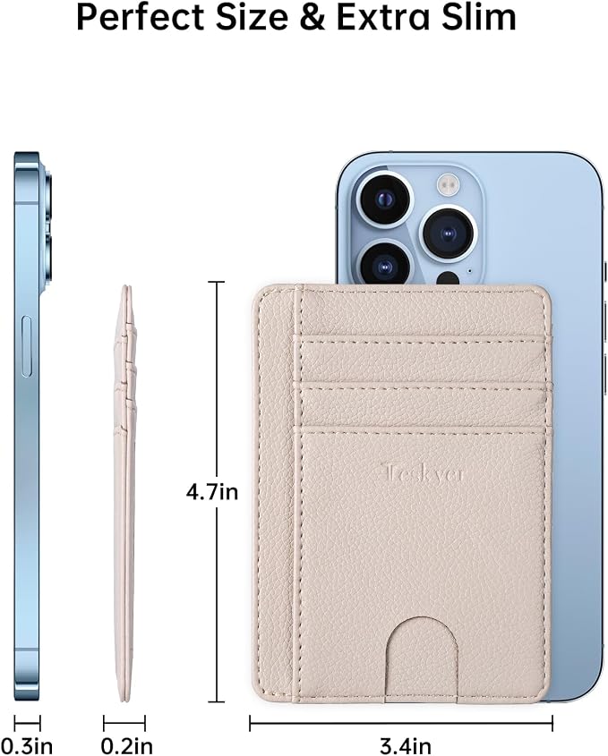 Teskyer Slim Minimalist Wallet for Men, RFID Front Pocket Card Holder | Ultra Slim Front Pocket Design, 8 Card Slots, RFID Protection, Smooth Faux Leather for Everyday Carry - Image 6