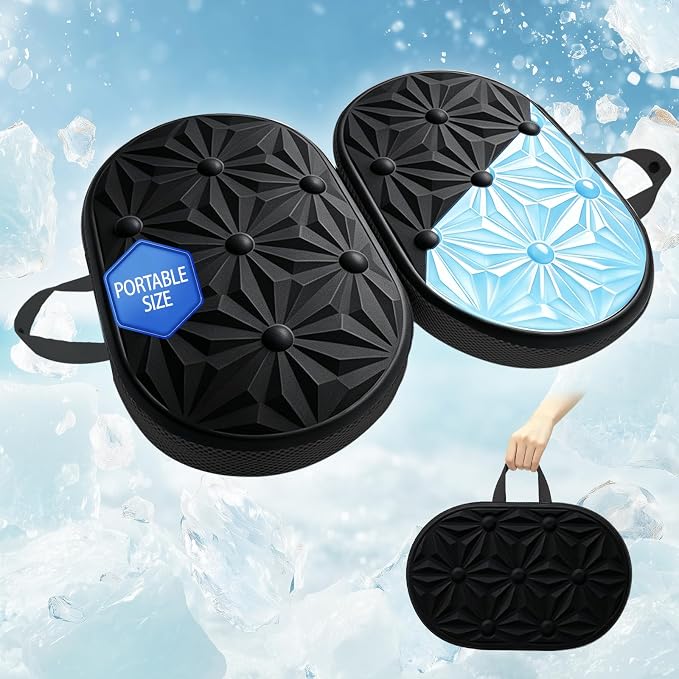 Cooling Gel Enhanced Memory Foam Seat Cushion, Desk Chair Seat Cushion, Office Chair Cushions, Foldable Portable, Back Sciatica Coccyx Tailbone Pain Relief, Driving Car Airplane Wheelchair Bleachers by NEW-Vi