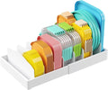 Lifewit Kitchen Cabinet Organizer for Food Contanier Lid with 9 Sections | Expandable Lids Holder with 8 Adjustable Dividers for Pantry Organizers and Storage, Home Organization, Large, 9.8"-17" by Lifewit
