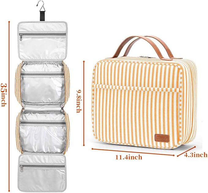 Hanging Travel Toiletry Bag,Large Capacity Cosmetic Travel Toiletry Organizer for Women with 4 Compartments & 1 Sturdy Hook,Perfect for Travel/Daily Use/Christmas - Image 4