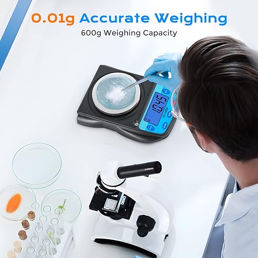 Digital Lab Scale 600g x 0.01g Precision Electronic Scale LCD Display Analytical Balance Jewelry Scale Scientific Scale 0.01g Accuracy - Image 2
