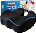 BlissTrends Memory Foam Seat Cushion for Office Chair & Car Seat, Black | 4.7in Ergonomic Tailbone & Sciatica Support with Removable Velvet Cover for Pressure Relief and Long Sitting Comfort by BlissTrends