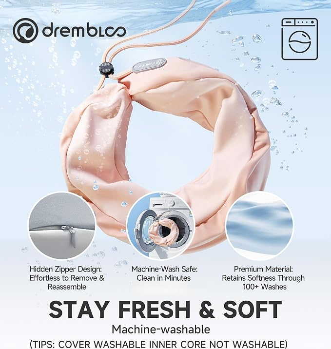Neck Pillow Airplane, Premium Memory Foam Cooling Travel Pillows for Sleeping, Adjustable Flight Sleep Pillow with Comfortable Breathable Cover, Portable Plane Accessories - Image 4