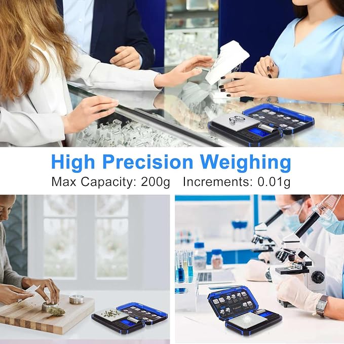 Fuzion Digital Pocket Scale, TU-X 200g/0.01g Gram Scale with 6 Units for Personal Hobbies, Small Scale for Food Ounces and Grams, Measuring Jewelry, Herb, Powder - Image 4