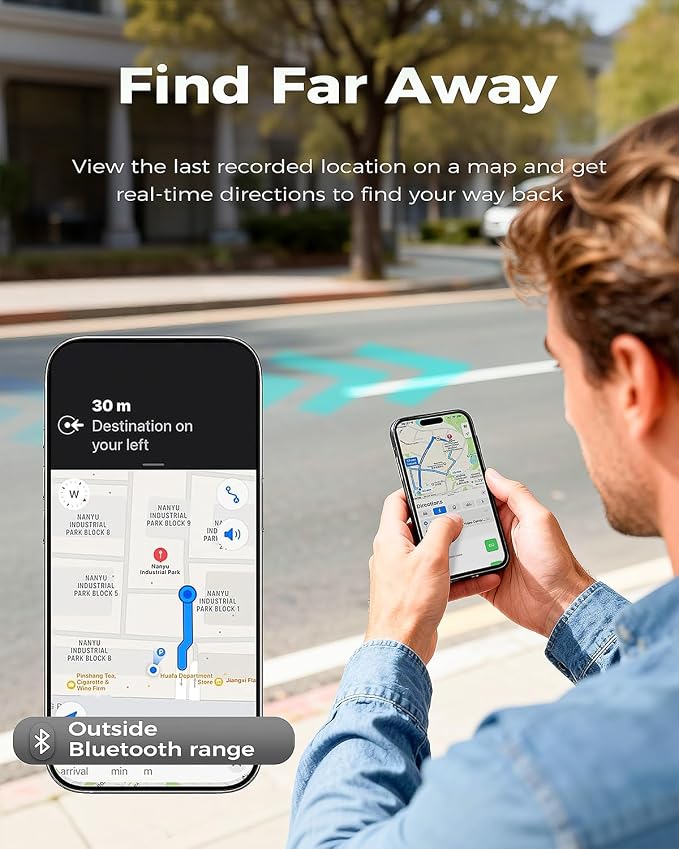 Air Tracker Tag, Bluetooth Tracker & Key Finder for Luggage, Wallet, Backpack, Works with Apple Find My (iOS Only) 1 Pack Item Smart Locator - Image 3