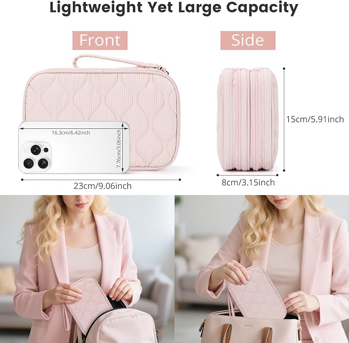 Skycase Tech Pouch - Lightweight Electronics Organizer Travel Case - Double Layers Cable Organizer - All-in-One Storage Bag for Charger, Cord, Phone, Flash Drive, Essentials - XL - Image 4