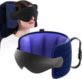 Travel Pillow for Airplanes Head Strap Support, 3D Eye Mask | 360 Airplane Sleep Support Headrest Pillow No Bobbing Head Sleeping Aid Travel Essentials for Long Flights/Car/Trip Blue by AirNeckFree