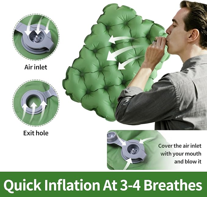 Inflatable Seat Cushion – Portable Lightweight Waterproof Travel & Stadium Seat Pad, Fast Inflate/Deflate Air Cushion for Camping, Hiking, Office, Tailbone Relief - Image 3