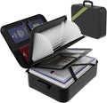 Large Fireproof Document Box with Lock,Upgraded Waterproof Fireproof Document Bag,Important Document Organizer Binder Hard Case Safe,5200℉ Fire Proof File Box,Portable for Business Travel Home by Deliverpeaceofmind%EF%BC%81