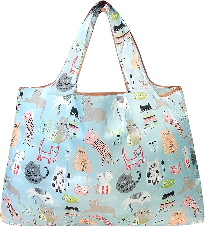 allydrew Large Foldable Tote Nylon Reusable Grocery Bags - Image 3