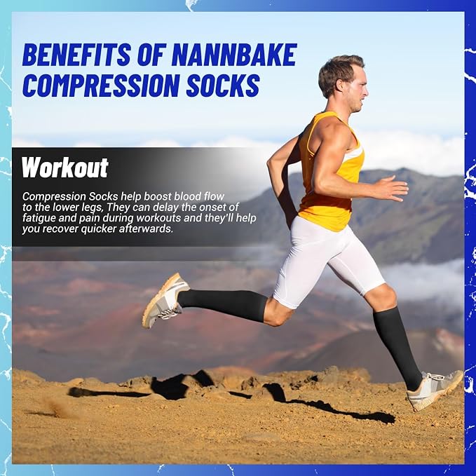 3 Pairs Compression Socks for Women & Men 15-20 mmHg, Knee High | Best Support for Cycling Athletic Hiking Running - Image 2