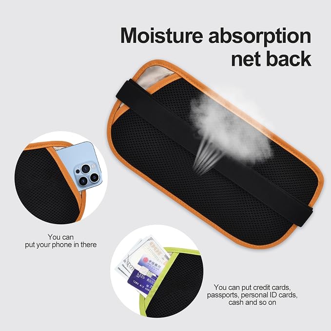 RFID Blocking Money Belt for Men Women, Slim Fanny Pack for Travel，Running,Conceal Waist Wallet for Passport Holder,Phone,Cash(Brown Orange) - Image 6