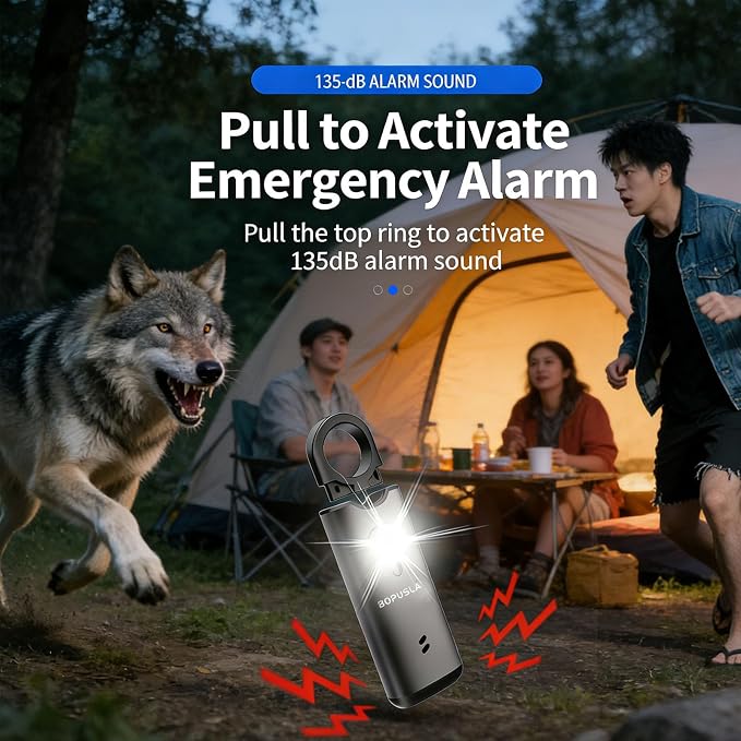 135dB Personal Safety Alarm for Women, SOS Strobe Alarm,Silver | Rechargeable alarm with Type-C port and emergency flashlight, ideal for outdoor activities and night travel - Image 5