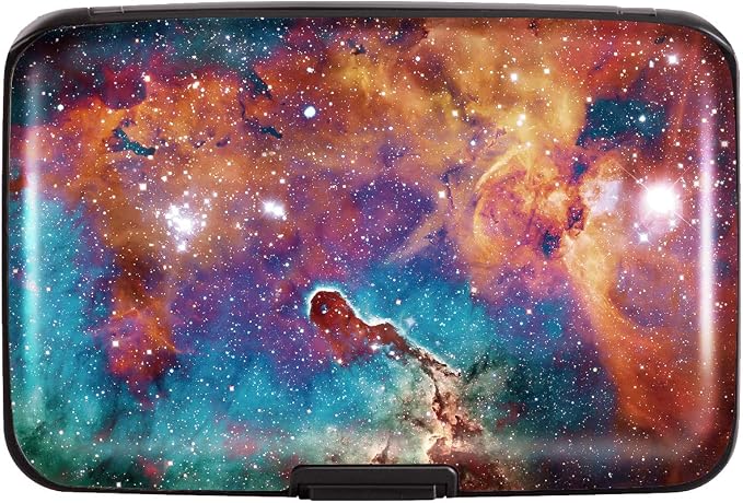 Coco Rossi Credit Card Holder RFID Aluminum Small Mini Wallet Women | Metal Wallet, Business Cards Holder, ID Case, Slim Sleeves, Womens Girls Gift, Carry Proof Wallets for Travel, Space - Image 3