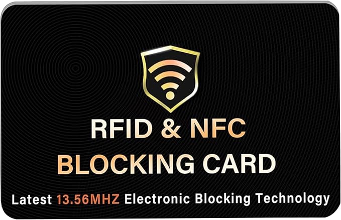 SaiTech IT RFID Blocking Card for Credit Debit ID Card, Black | Slim Anti-Theft Contactless NFC RFID Blocker Protector, Easily Fit into Wallet and Purse, for Men & Women by SaiTechIT