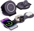 HICOBER 3-in-1 Wireless Charging Station for iPhone, Watch, AirPods, Purple | Charge 3 devices at once, foldable, case-friendly and ready for travel by Hicober