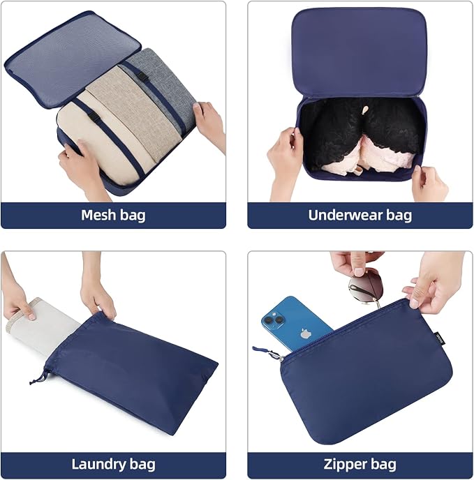 BAGAIL 6 Set/8 Set/10 Set Packing Cubes Various Sizes Packing Organizer for Travel Accessories Luggage Carry On Suitcase - Image 6