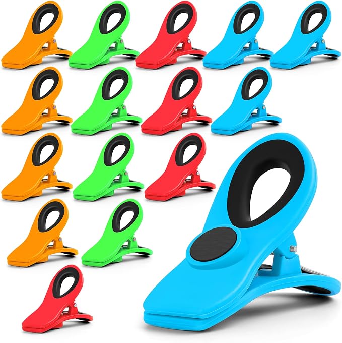 JETMORE 16 Pack Chip Clips Bag Clips, Multicolor Magnetic Chip Clip by Jetmore
