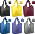 BeeGreen Reusable Shopping Bags Cute Grocery Bag 6 Pack, Reusable Gift Bags Heavy-Duty Foldable Shopping Totes for Supermarket, Work & Travel, Large Washable Polyester Tote Bag with Handles by BeeGreen