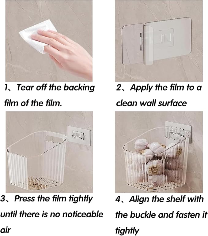 4 PCS Wall Mounted Storage Racks, Storage Containers, for Bathroom | Utilizes adhesive hooks, durable, a transparent acrylic design, for bathrooms, kitchens, stackable, space-saving, sturdy - Image 3
