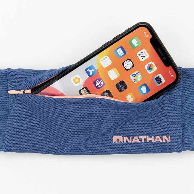 Nathan Zipster Running Belt for Men and Women, Bounce Free Waist Pack, Running Fanny Pack Women, Pockets with Zippers, Fits All iPhones - Image 2