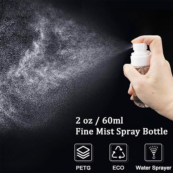 Travel Bottles for Toiletries 9 PCS 3.4oz Wide Mouth Clear Bottles | Wide Mouth, TSA Approved, Leak Proof, 0.35oz Cream Jars, 2oz Spray Bottle, for Shampoo, with lable, and a Toiletry Bag - Image 4