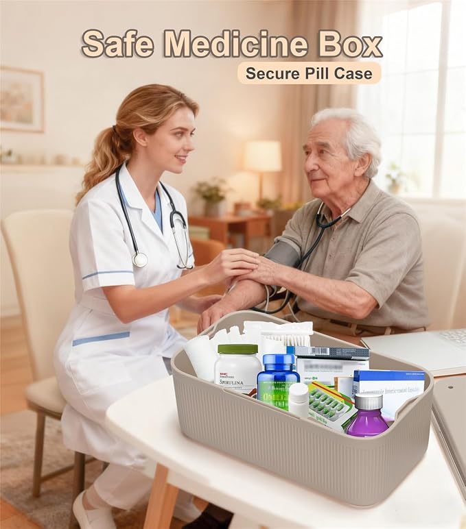 Small locked box for Med, Small medicine lockbox with code, Lockable Storage Box with Combination for for Pills, Locked Container for Home/Fridge/Office/School/Travel/Gifts - Image 2