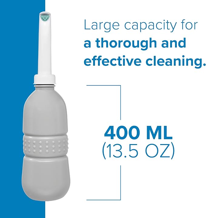 Brondell GoSpa Travel Bidet GS-70 – Portable Peri Bottle for Postpartum & Perineal Care, 400ml Handheld Bidet with Angled Nozzle, Collapsible Design, Nozzle Storage & Travel Bag, Fog - Image 3