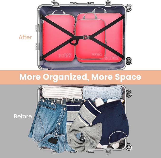 Cambond Compression Packing Cubes for Travel - Luggage Suitcase Organizer | Compression Zip Design for Space-saving, Expandable, Lightweight, Keep Clothes Sorted, Luggage Space Tidy, Carry on Pack Fast - Image 7