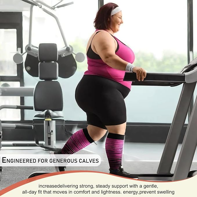 Diu Life 3 Pairs Plus Size Compression Socks for Women and Men Wide Calf Extra Knee High Support for Circulation - Image 5