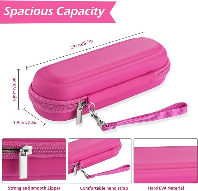 Toothbrush Travel Case for Oral B/Oral-B Pro 1000 1500 5000 7000 & Philips Sonicare 4100 1100 5300 5100 6100/iO Electric Toothbrush, Hard Protective Storage Bag (Pink case with toothbrush cap) - Image 3