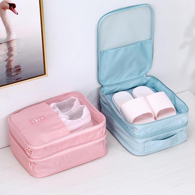 Shoe Bag for Travel, Travel Shoe Bag for Packing, Hold 3 Pairs of Shoes, Travel Essentials for Flying Shoe Organizer Shoe Storage Bag for Travel Pink - Image 6