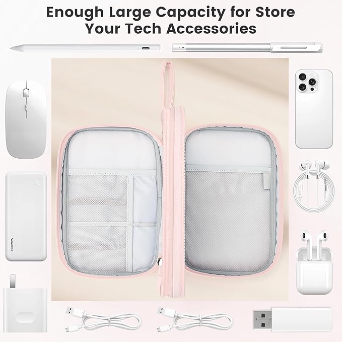 Skycase Tech Pouch - Lightweight Electronics Organizer Travel Case - Double Layers Cable Organizer - All-in-One Storage Bag for Charger, Cord, Phone, Flash Drive, Essentials - XL - Image 3