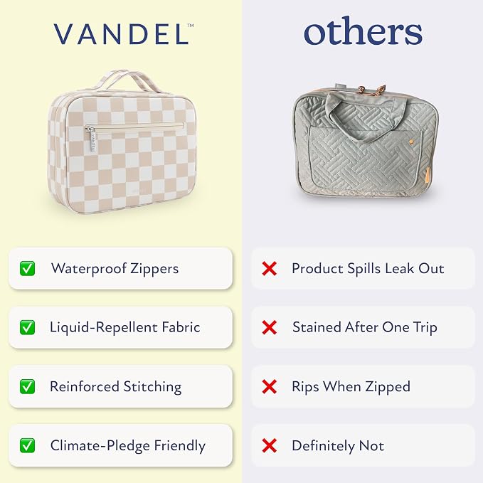 VANDEL Waterproof Hanging Toiletry Bag [TSA-Approved] Cosmet Travel Bag | Makeup Case Toiletries Organizer, Hanging Makeup Organizer Bag, Cosmetic Travel Bags for Women, Waterproof Zippers - Image 5