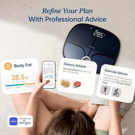 Etekcity Rechargeable Smart Scale for Body Weight, FSA Eligible, Black | HSA eligible, tracks 13 metrics including BMI, body fat and muscle mass, with Secret Mode and Bluetooth app sync - Image 3