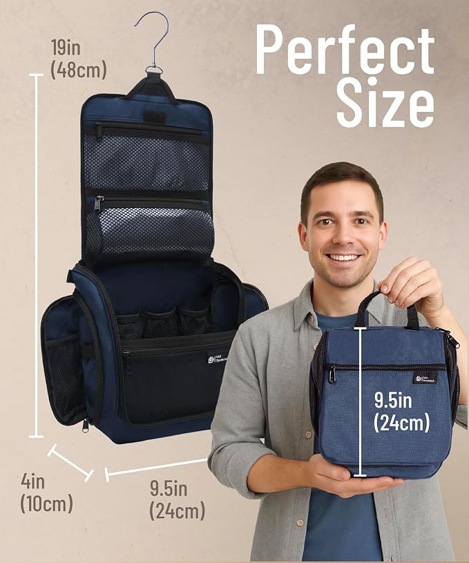 D&D Wanderlust D&D Hanging Travel Toiletry Bag for Men and Women – Cosmetics, Makeup and Toiletries Organizer Kit with 10 Compartments - Image 3