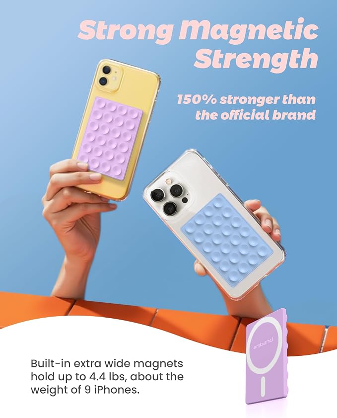amBand ASMR Stuff Silicone Suction Phone Mount, Stable Hands-Free Sticky Holder for iPhone, Cute Aesthetic Gear for TikTok Influencers & ASMR Content Creator, Lilac Purple - Image 3