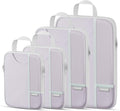 Percover Compression Packing Cubes for Travel, 4-Piece Structured Compression Organizer Set with Label Pockets for Carry-On & Checked Luggage, Purple by Unknown
