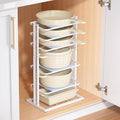LAMU Pots and Pans Organizer for under Cabinet, 6-Tier Heavy Duty Pan Pot Organizers inside Cabinet Adjustable 14 to 24.57", Pot Rack Kitchen Cabinet Organization and Storage Holds up to 12" Cookware by YourHome-OrganizationHelper