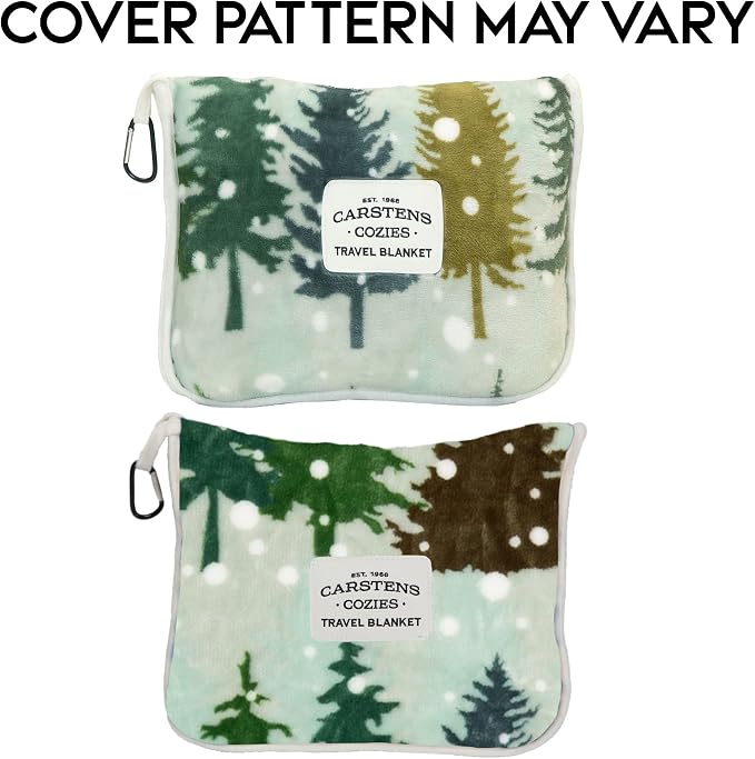 Carstens, Inc. Travel Blanket, Premium Compact 2-in-1 Airplane Blanket/Pillow, Snowflake Forest - Image 7