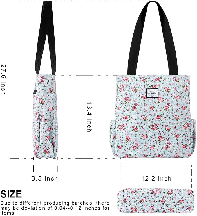 KAMO Floral Tote Bag - Waterproof Lightweight Handbags Travel Shoulder Bag for Hiking Yoga Gym Swimming Travel Beach - Image 3