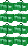 BALEINE 8-Pack Oversized Moving Bags with Reinforced Handles, Heavy-Duty Storage Tote for Clothes, Moving Supplies (Light Green, 8-Pack) by BALEINE