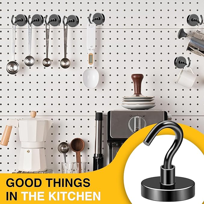 DIYMAG Magnetic Hooks 20pcs 120lbs Cruise Essentials 2026 Magnet Hook Black | Neodymium Heavy Duty Strong Magnets Hanging Ship Cabins Refrigerator Fridge Classroom Beach Vacation Kitchen Grills Home Tool - Image 6